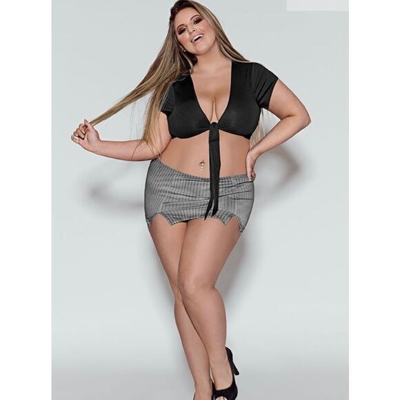 NWT “Very Private Secretary” Front Tie Sexy Top sz 1X - 3X - Picture 4 of 14